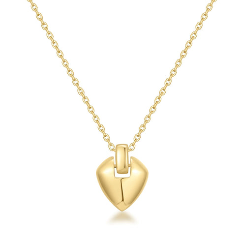 Gold Shield Pendent Necklace